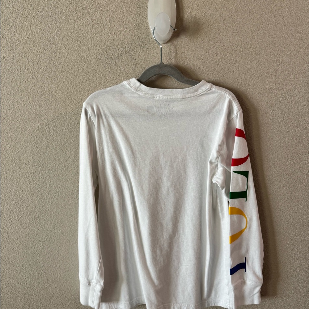 Boys Polo Ralph Lauren White Long Sleeve Tee - Picture 2 of 6